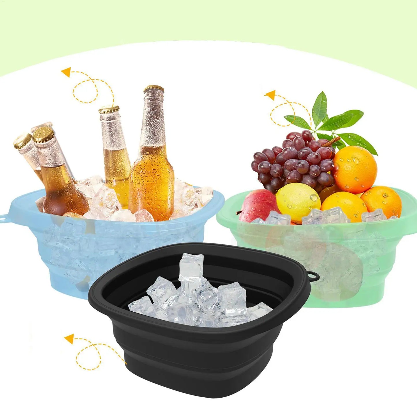 Foldable Face Ice Bath Bowl for Women Girls Facials Skin Cares Tool Silicone Cold Therapy Washbasin Portable Face Dipping Bowl